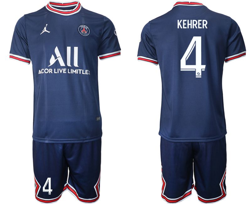 Men 2021-2022 Club Paris St German home blue #4 Soccer Jersey->paris st german jersey->Soccer Club Jersey